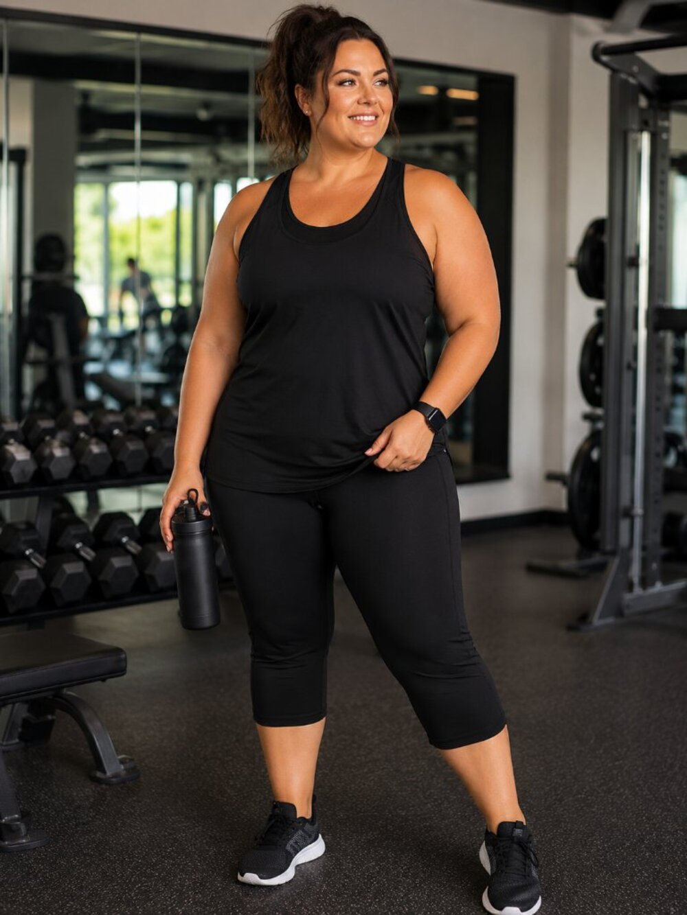 DANCE SKIN NOW Fitted Black Cropped Leggings XXL